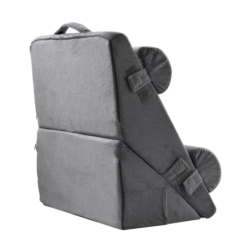 VEVOR Wedge Pillow for Sleeping, 4 Pcs Adjustable Orthopedic Bed Wedge Set, Support Arm Leg Neck Shoulder, Post Surgery Pillow for Back Pain, Acid Reflux, Snoring Relief, Sitting up in Bed, Dark Grey