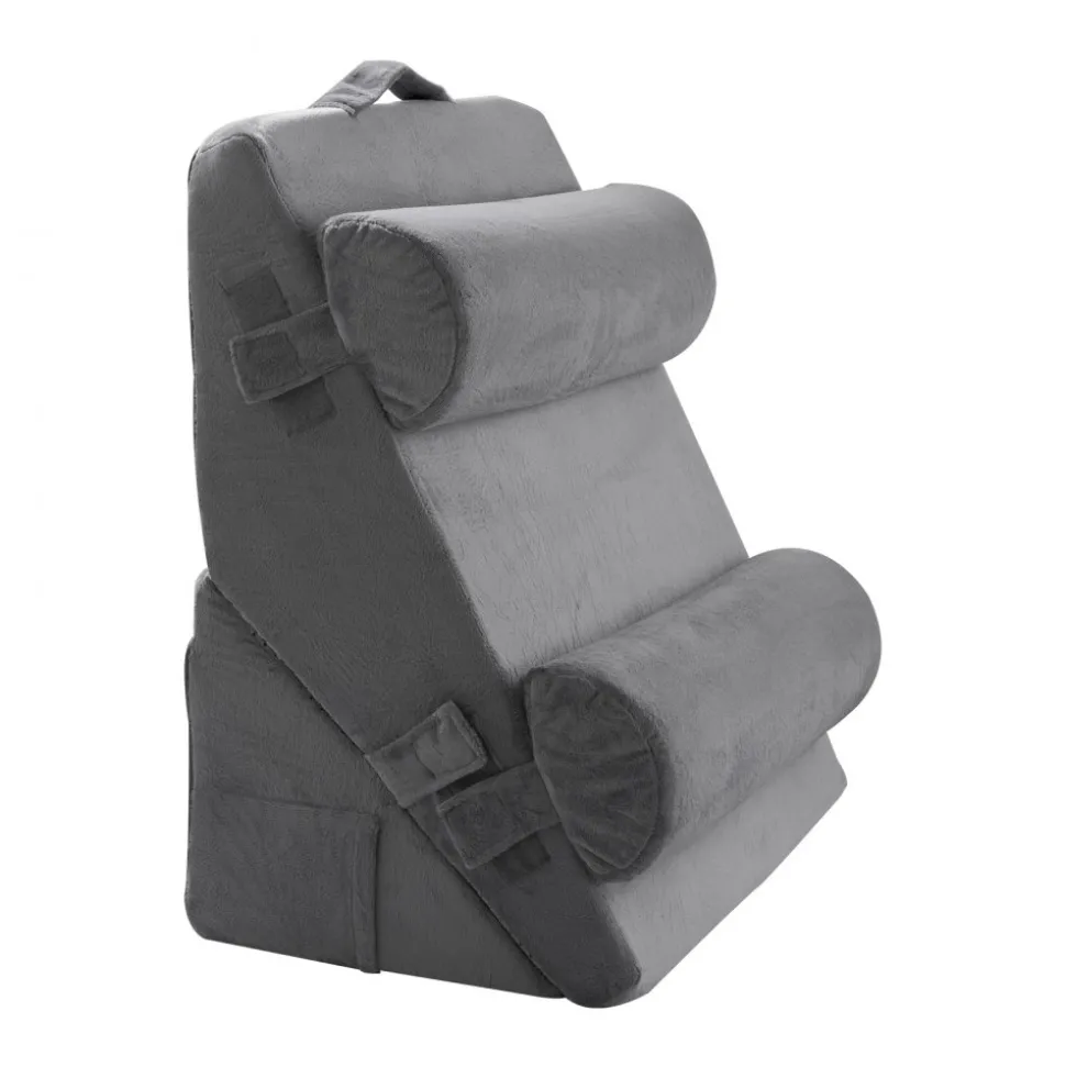 VEVOR Wedge Pillow for Sleeping, 4 Pcs Adjustable Orthopedic Bed Wedge Set, Support Arm Leg Neck Shoulder, Post Surgery Pillow for Back Pain, Acid Reflux, Snoring Relief, Sitting up in Bed, Dark Grey