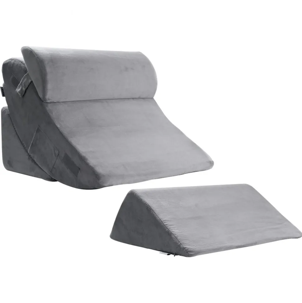 VEVOR Wedge Pillow for Sleeping, 4 Pcs Adjustable Orthopedic Bed Wedge Set, Support Leg Neck Shoulder, Post Surgery Pillow for Back Pain, Acid Reflux, Snoring Relief, Sitting up in Bed, Dark Grey
