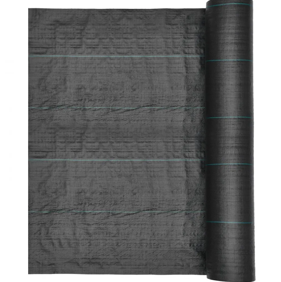 VEVOR Weed Barrier Fabric Heavy Duty, 13x115FT 3.5oz Landscape Fabric, Woven Weed Blocker Fabrics, Garden Fabrics Weeds Barrier, Weeds Control Ground Cover, Geotextile Webbing, Gardening Mat, Black