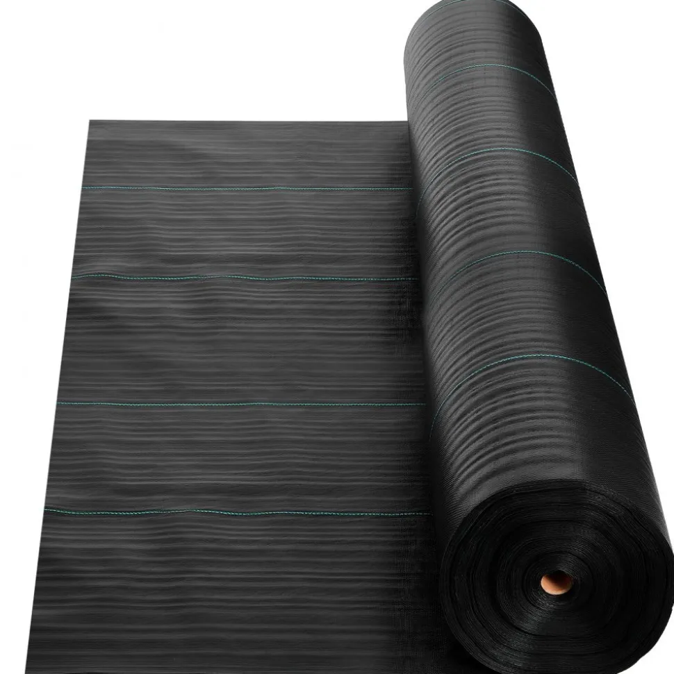 VEVOR Weed Barrier Fabric Heavy Duty, 13x115FT 3.5oz Landscape Fabric, Woven Weed Blocker Fabrics, Garden Fabrics Weeds Barrier, Weeds Control Ground Cover, Geotextile Webbing, Gardening Mat, Black