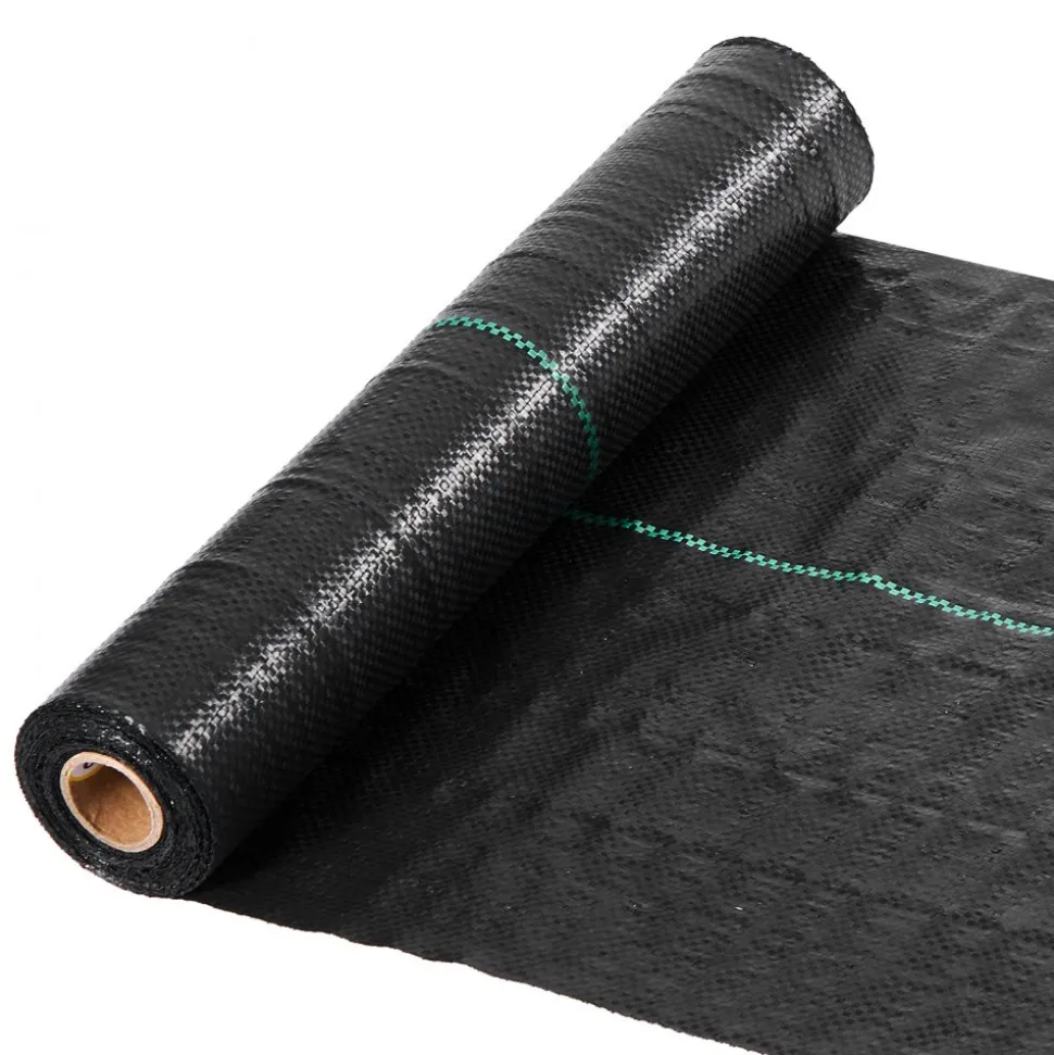 VEVOR Weed Barrier Fabric Heavy Duty, 1.4x50FT 3.2oz Landscape Fabric, Woven Weed Blocker Fabrics, Garden Fabrics Weeds Barrier, Weeds Control Ground Cover, Geotextile Webbing, Gardening Mat, Black