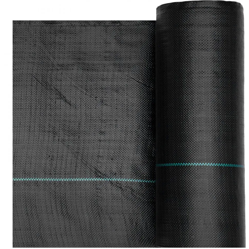 VEVOR Weed Barrier Fabric Heavy Duty, 2 Packs 3x50FT 3.2oz Weed Blocker Fabric, Woven Landscape Fabrics, Garden Fabrics Weeds Barrier, Weeds Control Ground Cover, Geotextile Webbing, Black