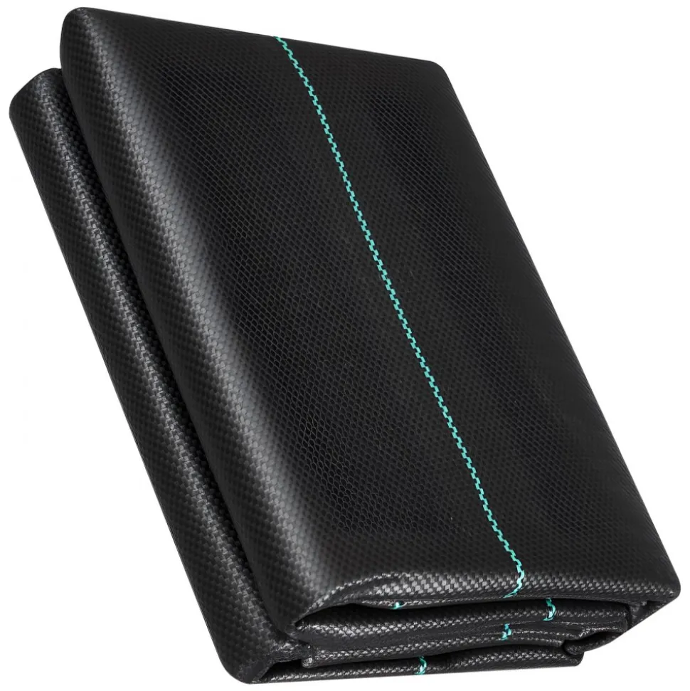 VEVOR Weed Barrier Fabric Heavy Duty, 2 Packs 3x50FT 3.2oz Weed Blocker Fabric, Woven Landscape Fabrics, Garden Fabrics Weeds Barrier, Weeds Control Ground Cover, Geotextile Webbing, Black