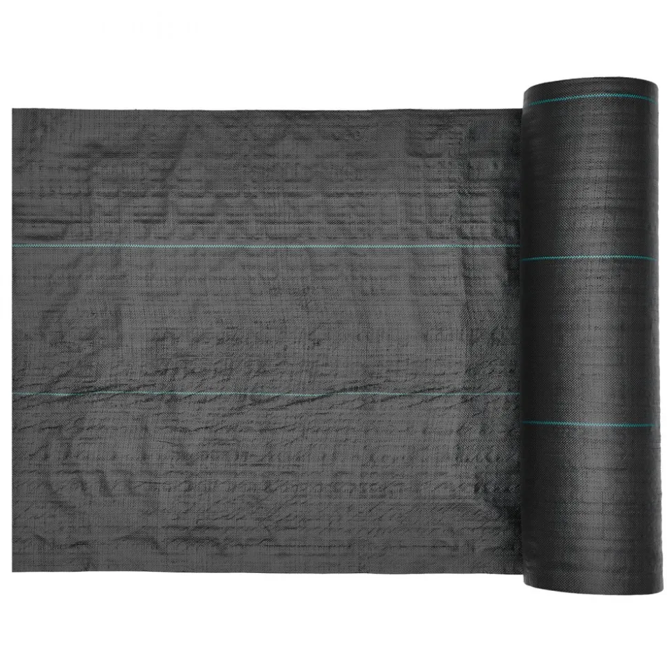 VEVOR Weed Barrier Fabric Heavy Duty, 6x250FT 5oz Landscape Fabric, Woven Weed Blocker Fabrics, Garden Fabrics Weeds Barrier, Weeds Control Ground Cover, Geotextile Webbing, Gardening Mat, Black