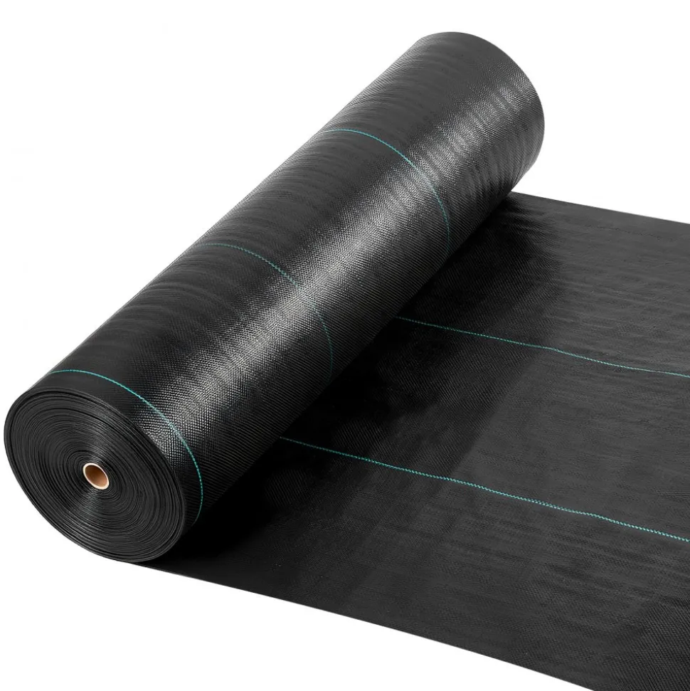 VEVOR Weed Barrier Fabric Heavy Duty, 6x250FT 5oz Landscape Fabric, Woven Weed Blocker Fabrics, Garden Fabrics Weeds Barrier, Weeds Control Ground Cover, Geotextile Webbing, Gardening Mat, Black