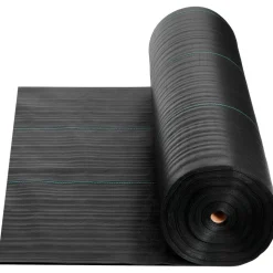 VEVOR Weed Barrier Fabric Heavy Duty, 6x250FT 5oz Landscape Fabric, Woven Weed Blocker Fabrics, Garden Fabrics Weeds Barrier, Weeds Control Ground Cover, Geotextile Webbing, Gardening Mat, Black