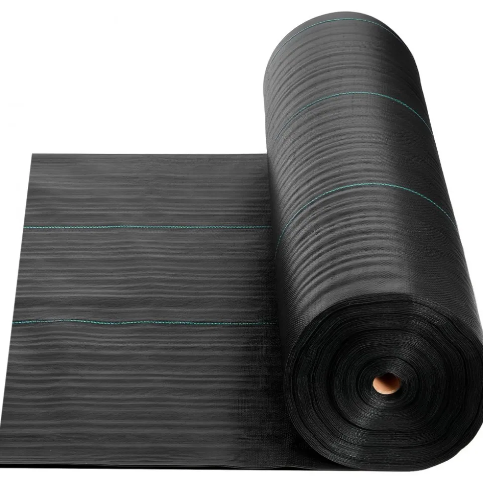 VEVOR Weed Barrier Fabric Heavy Duty, 6x250FT 5oz Landscape Fabric, Woven Weed Blocker Fabrics, Garden Fabrics Weeds Barrier, Weeds Control Ground Cover, Geotextile Webbing, Gardening Mat, Black