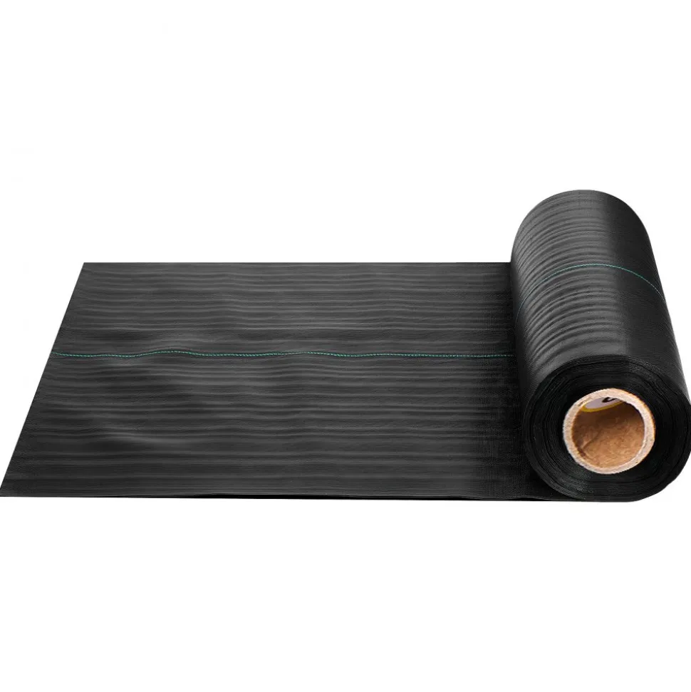 VEVOR Weed Barrier Fabric Heavy Duty, 1.3x100FT 3.2oz Landscape Fabric, Woven Weed Blocker Fabrics, Garden Fabrics Weeds Barrier, Weeds Control Ground Cover, Geotextile Webbing, Gardening Mat, Black