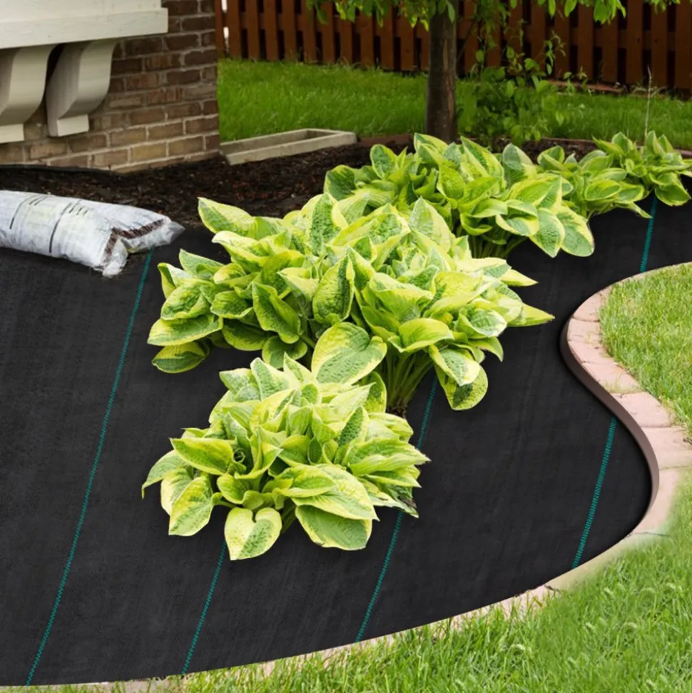 VEVOR Weed Barrier Landscape Fabric, 5 x 250 ft, 5 Oz Premium Woven Ground Cover Heavy Duty PP Material & Easy Setup, Single-Layer for Outdoor Garden, Lawn, Driveway, Black