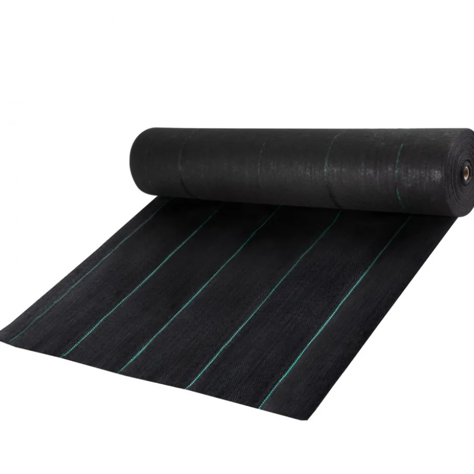 VEVOR Weed Barrier Landscape Fabric, 5 x 250 ft, 5 Oz Premium Woven Ground Cover Heavy Duty PP Material & Easy Setup, Single-Layer for Outdoor Garden, Lawn, Driveway, Black