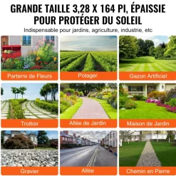 VEVOR Weed Barrier Landscape Fabric, 3.28*164FT Heavy Duty Garden Weed Fabric, Woven PP Weed Control Fabric, Driveway Fabric, Geotextile Fabric for Landscaping, Ground Cover, Weed Blocker Weed Mat, Black