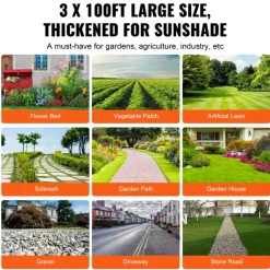 VEVOR Weed Barrier Landscape Fabric, 3*100FT Heavy Duty Garden Weed Fabric, Woven PP Weed Control Fabric, Driveway Fabric, Geotextile Fabric for Landscaping, Ground Cover, Weed Blocker Weed Mat, Black