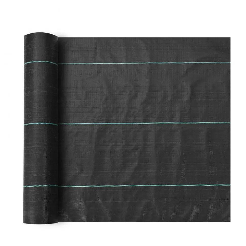 VEVOR Weed Barrier Landscape Fabric, 6.5*330FT Heavy Duty Garden Weed Fabric, Woven PP Weed Control Fabric, Driveway Fabric, Geotextile Fabric for Landscaping, Ground Cover, Weed Blocker Weed Mat, Black
