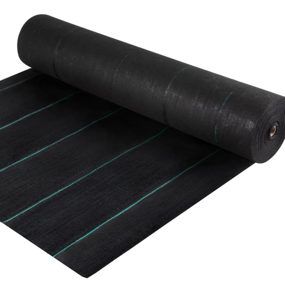 VEVOR Weed Barrier, 5.8oz Landscape Fabric, 4ft x 300ft Cover Mat Heavy Duty Woven Grass Control Geotextile for Garden, Patio, Black