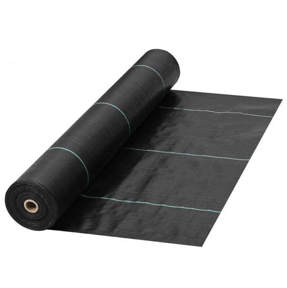 VEVOR Weed Barrier, 5.8oz Landscape Fabric, 4ft x 300ft Cover Mat Heavy Duty Woven Grass Control Geotextile for Garden, Patio, Black