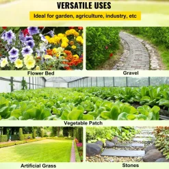 VEVOR Weed Barrier, 5.8oz Landscape Fabric, 4ft x 300ft Cover Mat Heavy Duty Woven Grass Control Geotextile for Garden, Patio, Black
