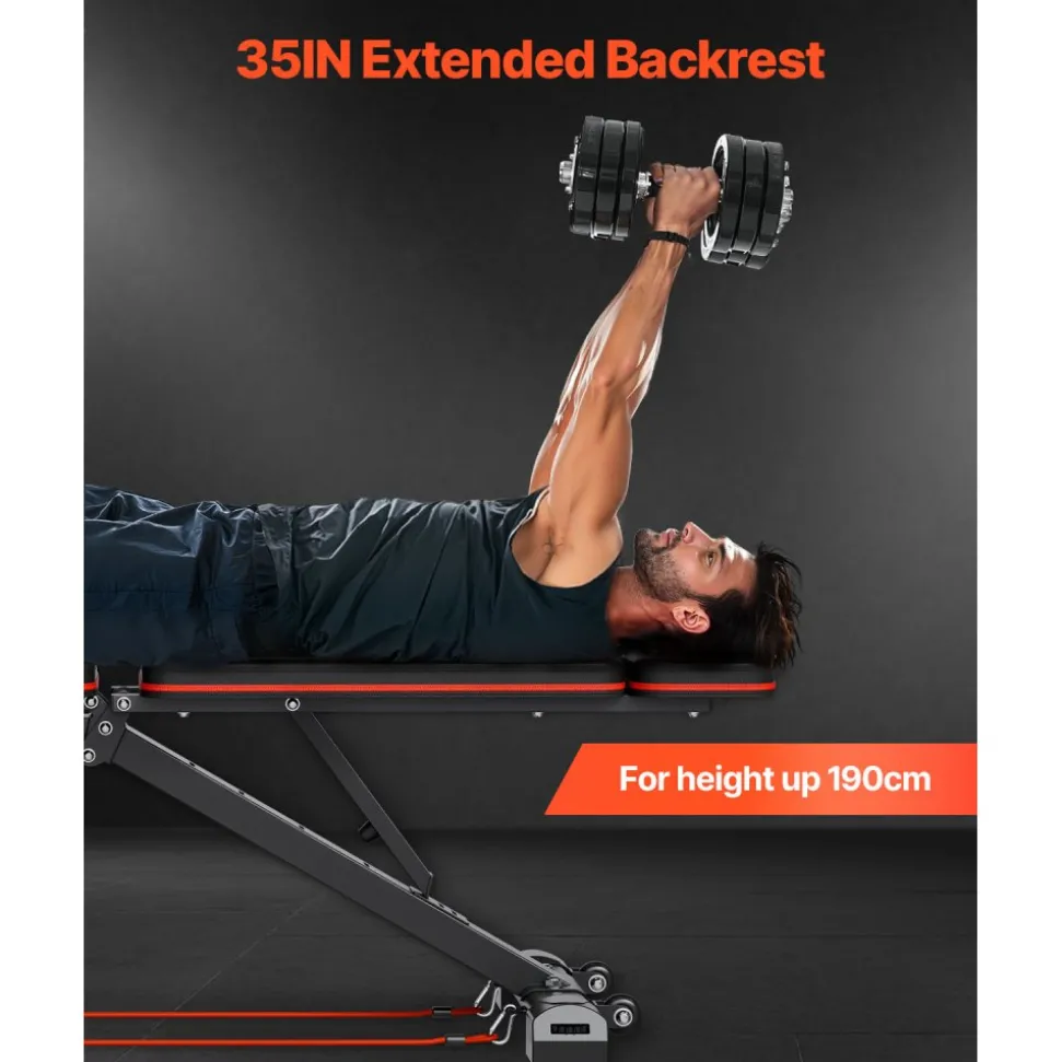 VEVOR Weight Bench, 800lbs Adjustable Weight Bench Press for Full Body Workout, Exercise Sit up Bench for Home Gym Strength Training, Flat Bench with with Leg Extension, Preacher Pad, Fast Adjustment