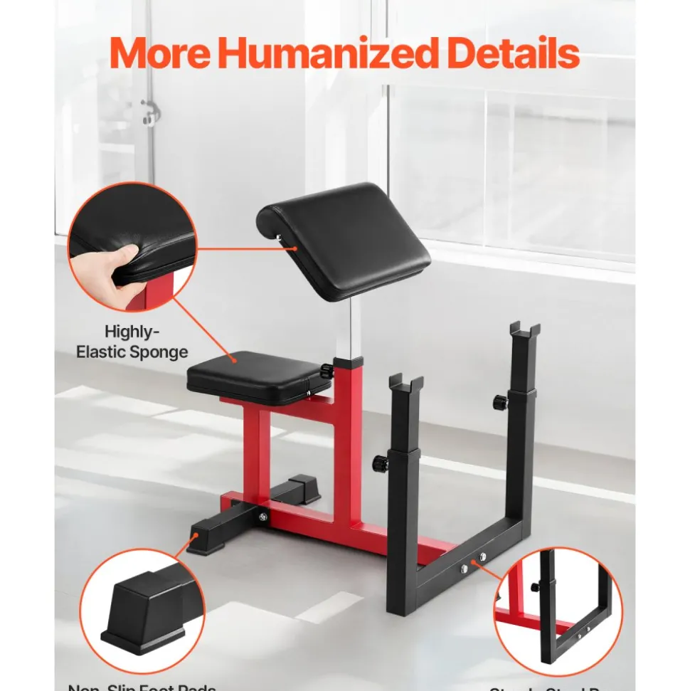 VEVOR Weight Bench with Leg Extension, Strength Training Benches, Max load 440 LBS Home Gym Bench Fitness Equipment, Seated Arm Isolated Barbell Dumbbell Bicep Station, Workout Bench for Home Gym