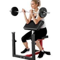 VEVOR Weight Bench with Leg Extension, Strength Training Benches, Max load 440 LBS Home Gym Bench Fitness Equipment, Seated Arm Isolated Barbell Dumbbell Bicep Station, Workout Bench for Home Gym