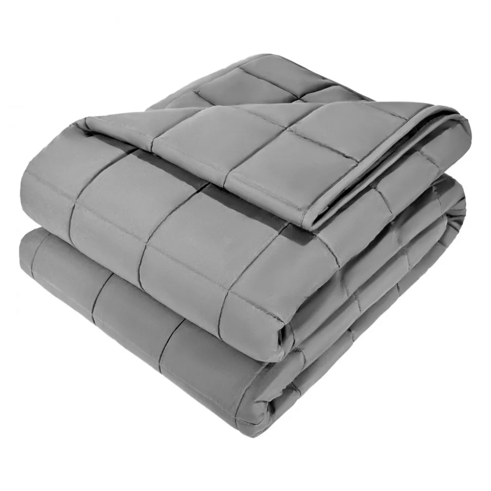 VEVOR Weighted Blanket, 25 lbs, 60 x 80 in Queen Size, Cooling Breathable Heavy Blanket with Glass Beads, All-Season Use, Suitable for 250-310 lbs Adults, Anxiety Stress Relief, Improve Sleep, Grey