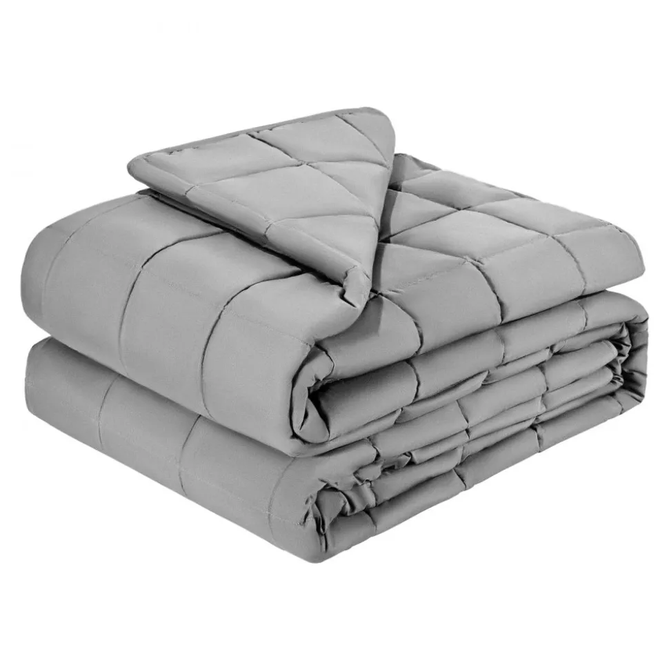 VEVOR Weighted Blanket, 25 lbs, 60 x 80 in Queen Size, Cooling Breathable Heavy Blanket with Glass Beads, All-Season Use, Suitable for 250-310 lbs Adults, Anxiety Stress Relief, Improve Sleep, Grey