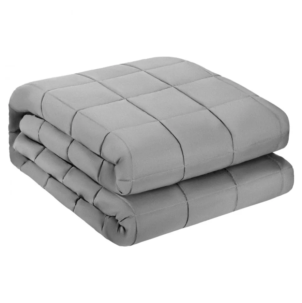 VEVOR Weighted Blanket, 25 lbs, 60 x 80 in Queen Size, Cooling Breathable Heavy Blanket with Glass Beads, All-Season Use, Suitable for 250-310 lbs Adults, Anxiety Stress Relief, Improve Sleep, Grey