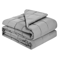 VEVOR Weighted Blanket, 25 lbs, 60 x 80 in Queen Size, Cooling Breathable Heavy Blanket with Glass Beads, All-Season Use, Suitable for 250-310 lbs Adults, Anxiety Stress Relief, Improve Sleep, Grey