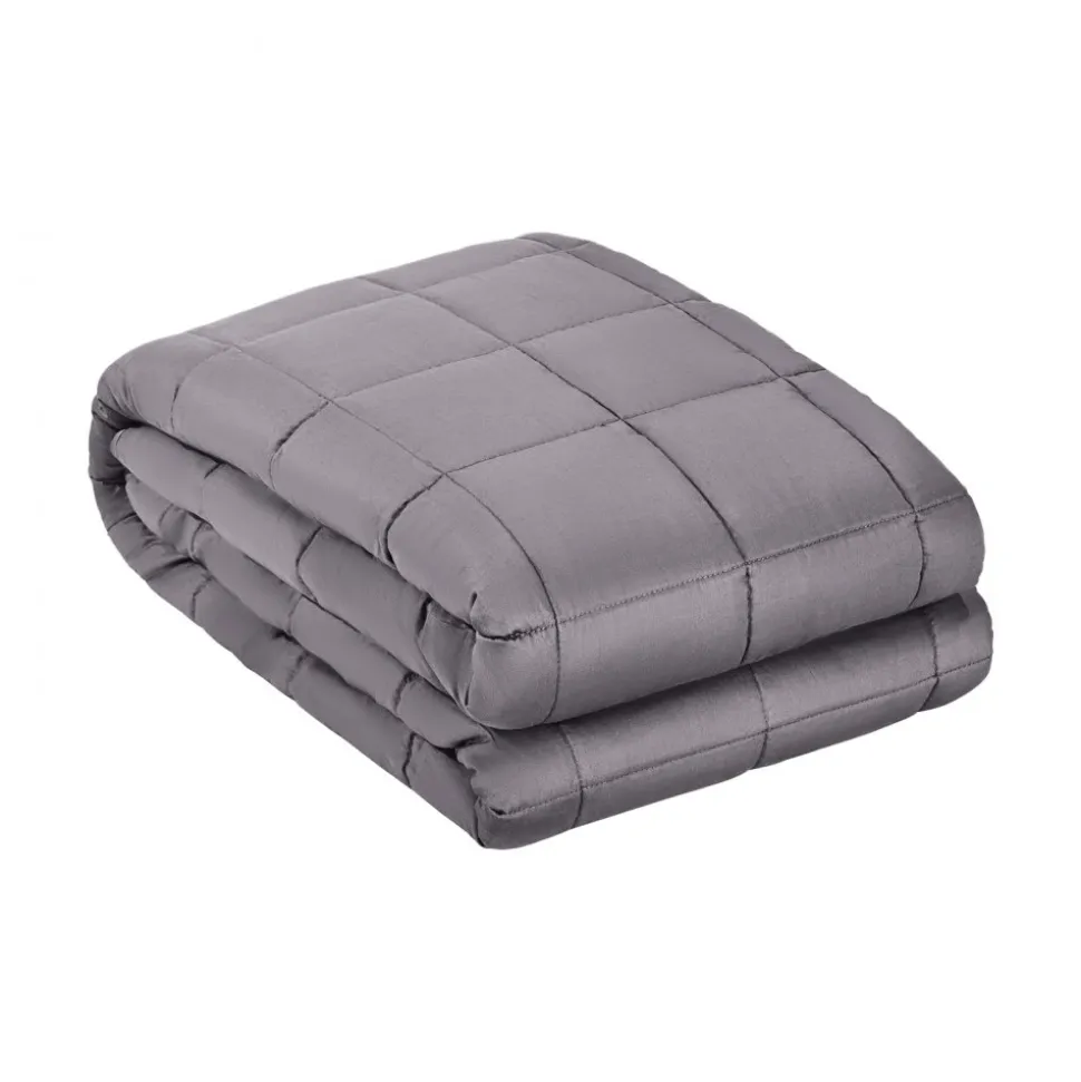 VEVOR Weighted Blanket, 25 lbs, 80 x 87 in King Size, Soft 100% Cotton Heavy Blanket with Glass Beads, Breathable Material, Suitable for 250-310 lbs lbs Adults, Anxiety Stress Relief, Improve Sleep, Grey