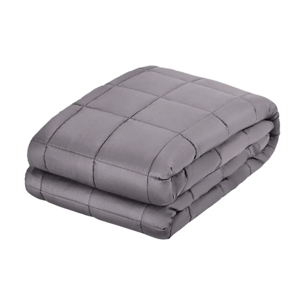 VEVOR Weighted Blanket, 25 lbs, 80 x 87 in King Size, Soft 100% Cotton Heavy Blanket with Glass Beads, Breathable Material, Suitable for 250-310 lbs lbs Adults, Anxiety Stress Relief, Improve Sleep, Grey