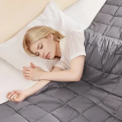 VEVOR Weighted Blanket, 25 lbs, 80 x 87 in King Size, Soft 100% Cotton Heavy Blanket with Glass Beads, Breathable Material, Suitable for 250-310 lbs lbs Adults, Anxiety Stress Relief, Improve Sleep, Grey