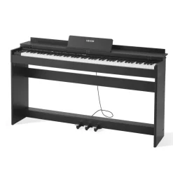 VEVOR Weighted Digital Piano, 88 Keys Fully Weighted, Electric Piano Keyboard with Furniture Stand, Power Adapter, Triple Pedal, 680 Tones, Support Wireless Connection, with Headphones, for Beginners