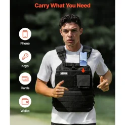 VEVOR Weighted Vest, Body Weight Vest with Shoulder Pad, and Reflective Stripe, Exercise Set for Men Women, Workout Equipment for Strength Training, Running, Jogging, Fitness, Muscle Building