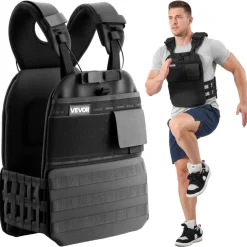 VEVOR Weighted Vest, Body Weight Vest with Shoulder Pad, and Reflective Stripe, Exercise Set for Men Women, Workout Equipment for Strength Training, Running, Jogging, Fitness, Muscle Building