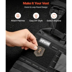 VEVOR Weighted Vest, Body Weight Vest with Shoulder Pad, and Reflective Stripe, Exercise Set for Men Women, Workout Equipment for Strength Training, Running, Jogging, Fitness, Muscle Building