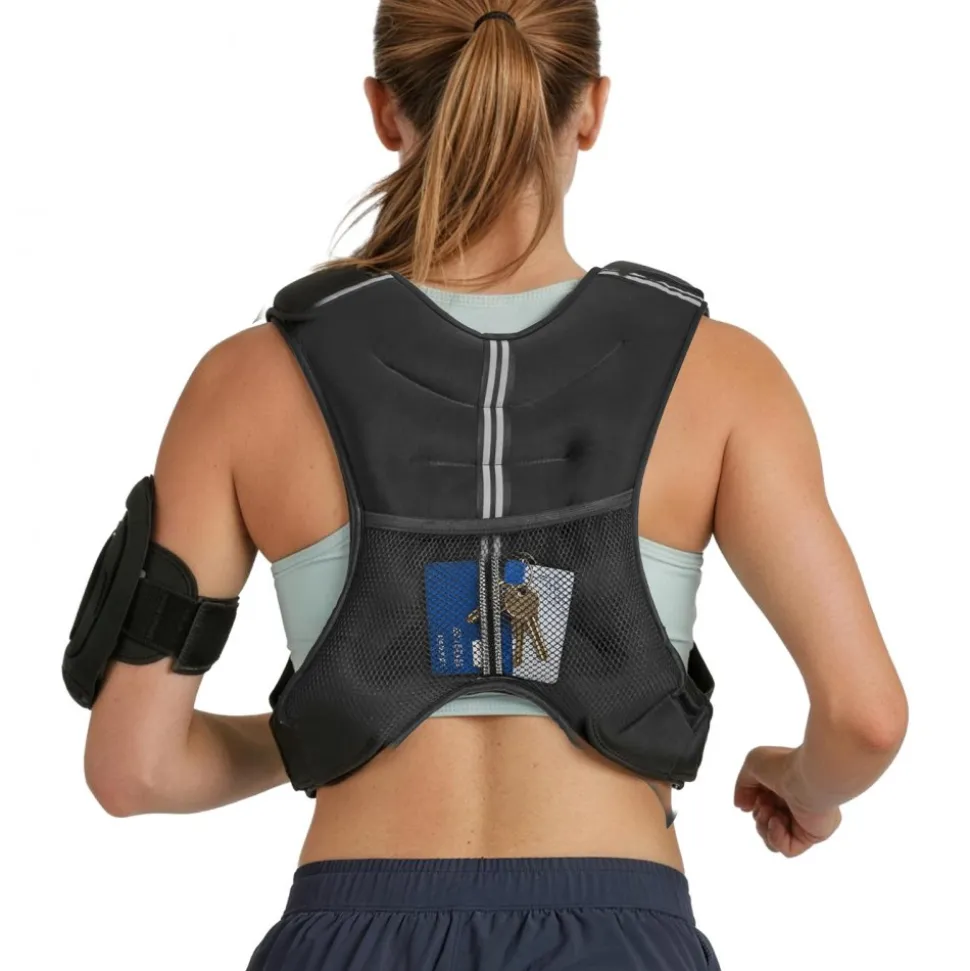 VEVOR Weighted Vest, 25 lbs Body Weight Vest for Men Women, with Reflective Stripe, Adjustable Buckle, Workout Equipment for Strength Training, Running, Jogging, Fitness, Muscle Building, Weight Loss