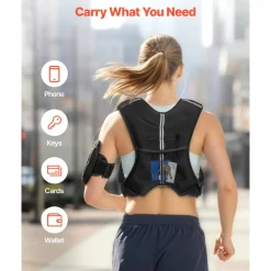 VEVOR Weighted Vest, 25 lbs Body Weight Vest for Men Women, with Reflective Stripe, Adjustable Buckle, Workout Equipment for Strength Training, Running, Jogging, Fitness, Muscle Building, Weight Loss