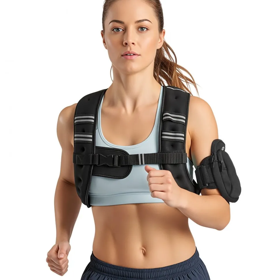 VEVOR Weighted Vest, 8 lbs Body Weight Vest for Men Women, with Reflective Stripe, Adjustable Buckle, Workout Equipment for Strength Training, Running, Jogging, Fitness, Muscle Building, Weight Loss
