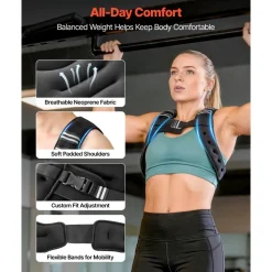 VEVOR Weighted Vest, 10 lbs Body Weight Vest for Men Women, with Reflective Stripe, Adjustable Buckle, Workout Equipment for Strength Training, Running, Jogging, Fitness, Muscle Building, Weight Loss