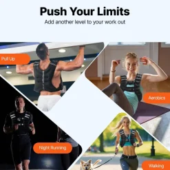 VEVOR Weighted Vest, 20 lbs Weight Vest with Reflective Stripe, Adjustable Buckle Body Weight Vest for Men Women, Workout Equipment for Strength Training, Running, Jogging, Fitness, and Weight Loss