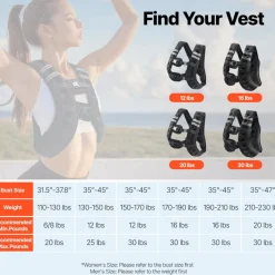 VEVOR Weighted Vest, 20 lbs Weight Vest with Reflective Stripe, Adjustable Buckle Body Weight Vest for Men Women, Workout Equipment for Strength Training, Running, Jogging, Fitness, and Weight Loss