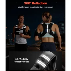 VEVOR Weighted Vest, 30 lbs Weight Vest with Reflective Stripe, Adjustable Buckle Body Weight Vest for Men Women, Workout Equipment for Strength Training, Running, Jogging, Fitness, and Weight Loss