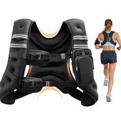 VEVOR Weighted Vest, 30 lbs Weight Vest with Reflective Stripe, Adjustable Buckle Body Weight Vest for Men Women, Workout Equipment for Strength Training, Running, Jogging, Fitness, and Weight Loss
