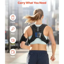 VEVOR Weighted Vest, 16 lbs Weight Vest with Reflective Stripe, Adjustable Buckle Body Weight Vest for Men Women, Workout Equipment for Strength Training, Running, Jogging, Fitness, and Weight Loss