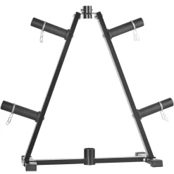 VEVOR Weight Plate Rack, A Frame Weight Plate Tree for 2-Inch Weight Plates, Standard Weight Plate Tree, 300 lbs Load Capacity Weight Storage Holder, Home Gym Barbell Rack Storage Stand, Black