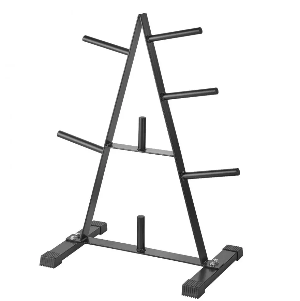 VEVOR Weight Plate Rack, A Frame Weight Plate Tree for 1-Inch Weight Plates, Standard Weight Plate Tree, 500 lbs Load Capacity Weight Storage Holder, Home Gym Barbell Rack Storage Stand, Black