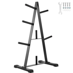 VEVOR Weight Plate Rack, A Frame Weight Plate Tree for 1-Inch Weight Plates, Standard Weight Plate Tree, 500 lbs Load Capacity Weight Storage Holder, Home Gym Barbell Rack Storage Stand, Black