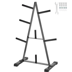 VEVOR Weight Plate Rack, A Frame Weight Plate Tree for 1-Inch Weight Plates, Standard Weight Plate Tree, 500 lbs Load Capacity Weight Storage Holder, Home Gym Barbell Rack Storage Stand, Black