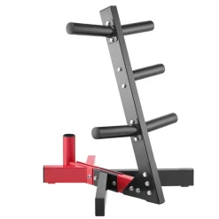 VEVOR Weight Plate Rack, L Frame Weight Plate Tree for 2-Inch Weight Plates, Standard Weight Plate Tree, 500 lbs Load Capacity Weight Storage Holder, Home Gym Barbell Rack Storage Stand, Black & Red