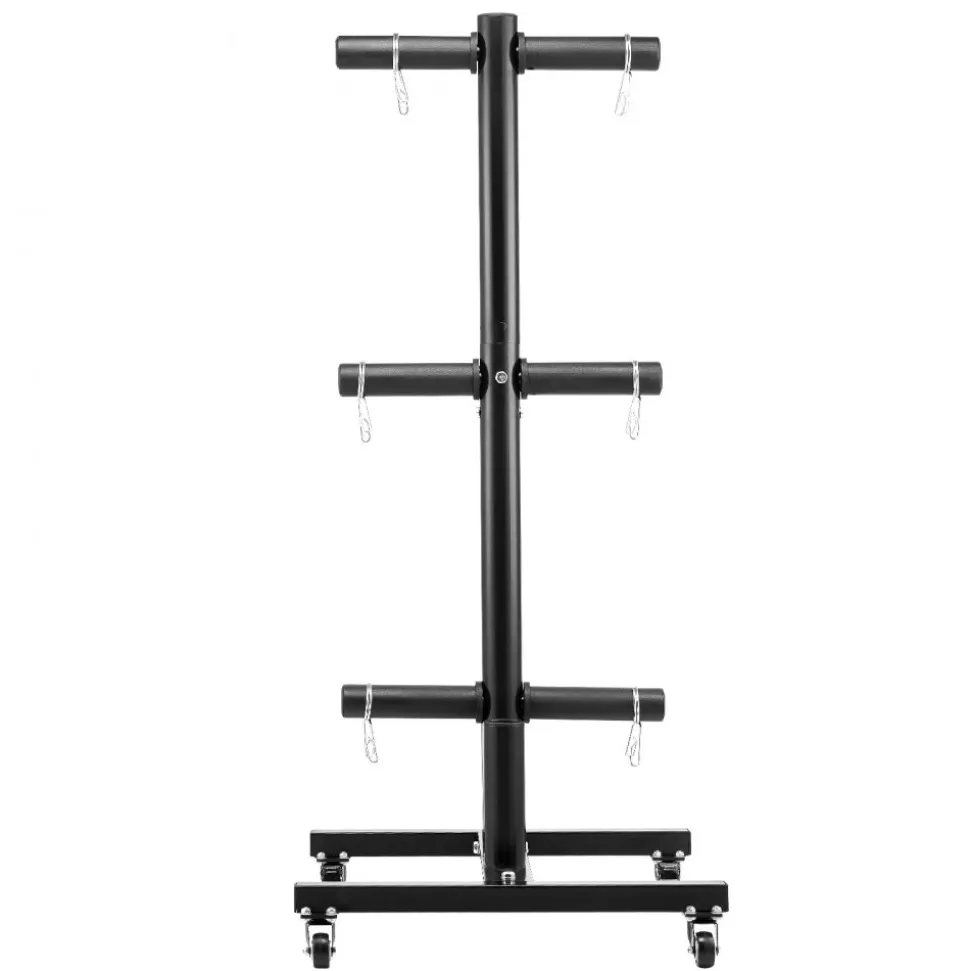 VEVOR Weight Plate Rack, Vertical Weight Plate Tree for 2-Inch Weight Plates, Standard Weight Plate Tree with Wheels, 1000 lbs Load Capacity Weight Storage Holder, Home Gym Barbell Rack Storage Stand